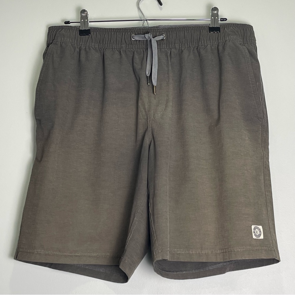 LINKSOUL Men's Shorts Elastic Waist Brown/Gray Stretch Faded Look Size XL